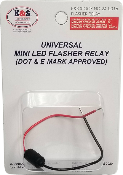 K&S TECHNOLOGIES Mini Flasher Relay - Universal 24-0016