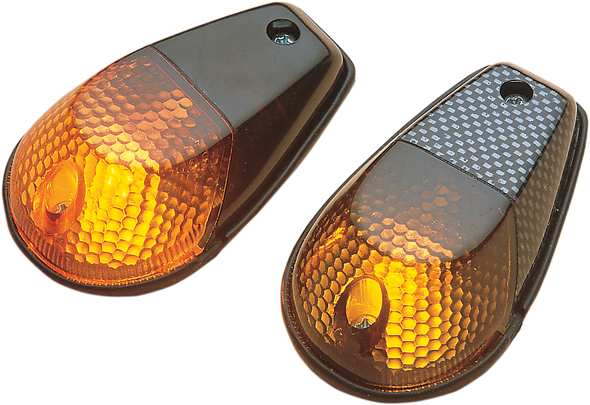 K&S TECHNOLOGIES Flush Mount Marker Lights - Carbon/Amber 25-8016