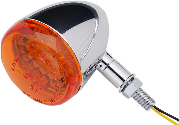 K&S TECHNOLOGIES DOT Turn Signal - LED Single Filament - Amber/Chrome 26-5311