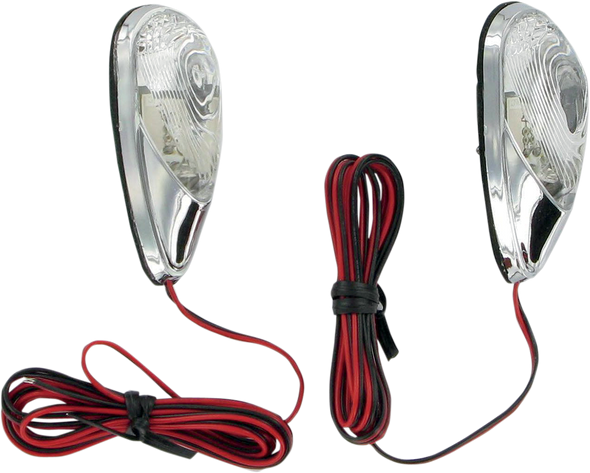 K&S TECHNOLOGIES Flush-Mount Mini Marker Lights - Chrome Red 25-9501B