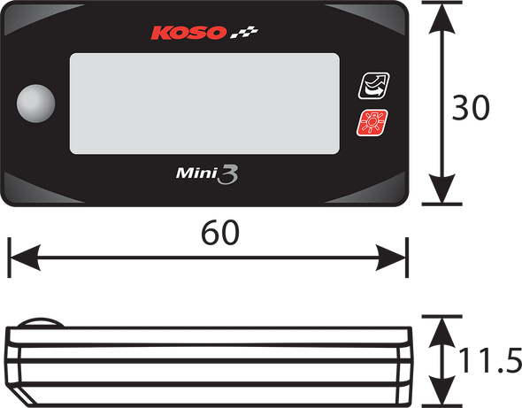 KOSO NORTH AMERICA Mini 3 Air/Fuel Ratio Meter - '14-'15 Honda Grom BA003214