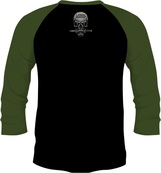 LETHAL THREAT Death or Glory 3/4 Sleeve T-Shirt - Black/Olive - Large LT20900L