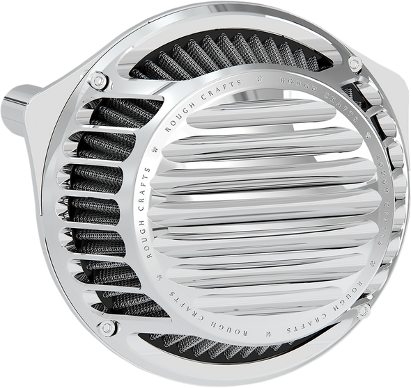 ROUGH CRAFTS Round Air Cleaner - Chrome - XL RC-600-015