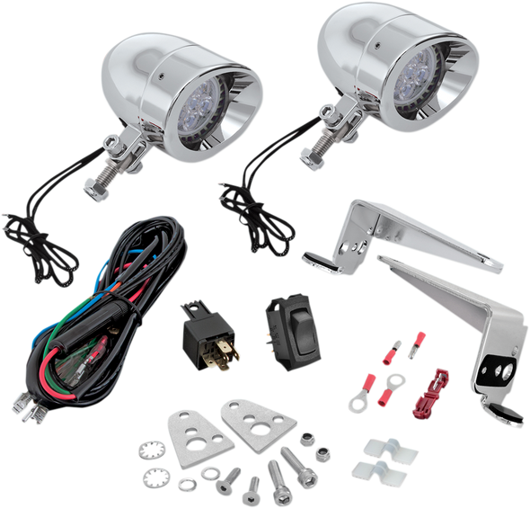 SHOW CHROME Mini Driving Light Kit - LED - Chrome 30-102L