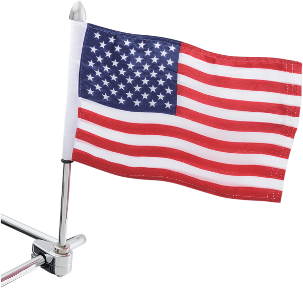 SHOW CHROME 12" Flag Pole - With Flag - Tubular Mount 4-248A