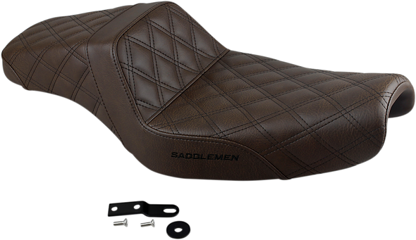 SADDLEMEN Step Up Seat - Lattice Stitched - Brown - XL 807-11-175BR