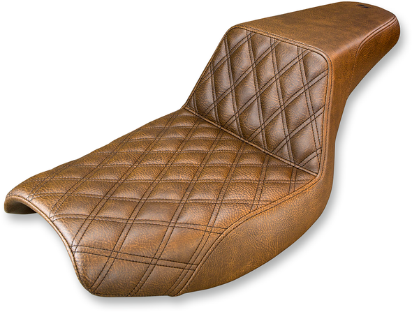 SADDLEMEN Step Up Seat - Lattice Stitched - Brown - FXR 882-09-172BR