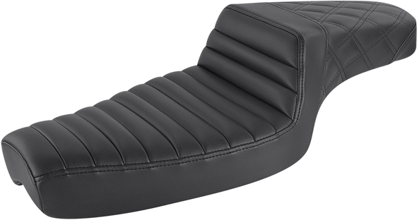 SADDLEMEN Step Up Seat - Tuck and Roll/Lattice Stitched - Black 879-03-176