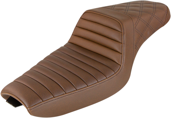 SADDLEMEN Step Up Seat - Tuck and Roll/Lattice Stitched - Brown 807-03-176BR