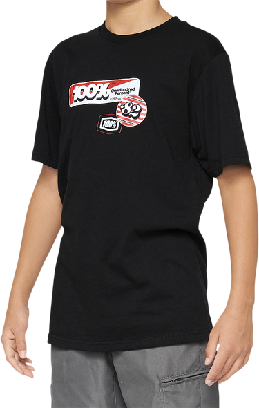 100% Youth Stamps T-Shirt - Black - Medium 34021-001-05