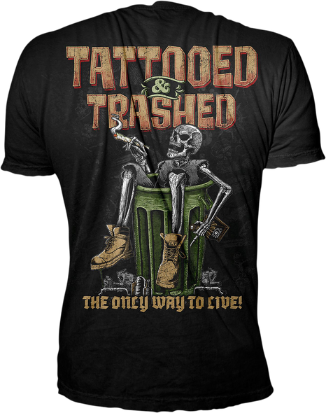 LETHAL THREAT Tattooed & Trashed T-Shirt - Black - 3XL LT20892XXXL
