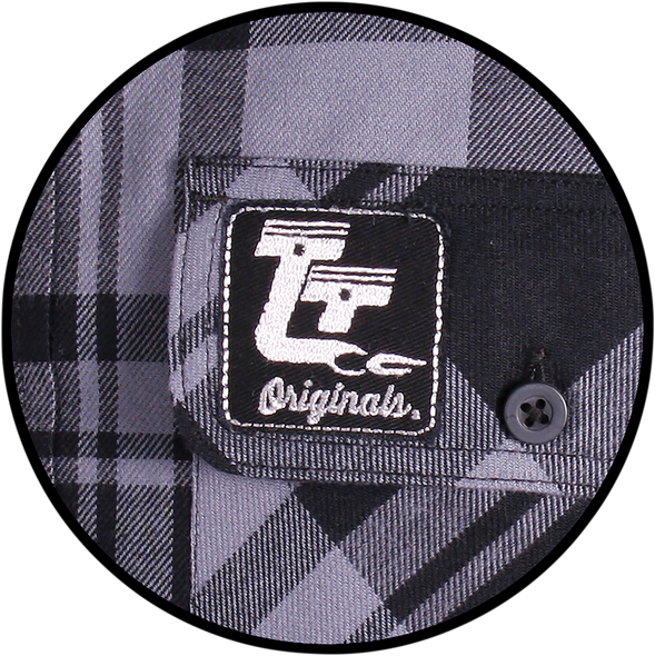 THROTTLE THREADS Flannel Shirt - Gray/Black - Small TT636S68GYSR