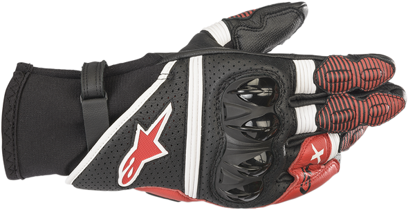 ALPINESTARS GPX V2  Gloves - Black/White/Red - Large 3567219-1304-L