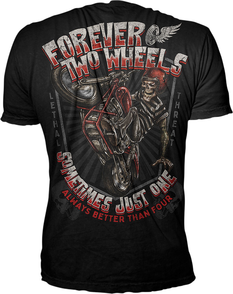 LETHAL THREAT Forever Two Wheels T-Shirt - Black - 4XL LT20898-4XL