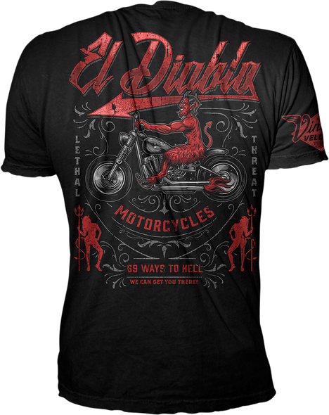 LETHAL THREAT Vintage Velocity El Diablo T-Shirt - Black - 4XL VV40171-4XL