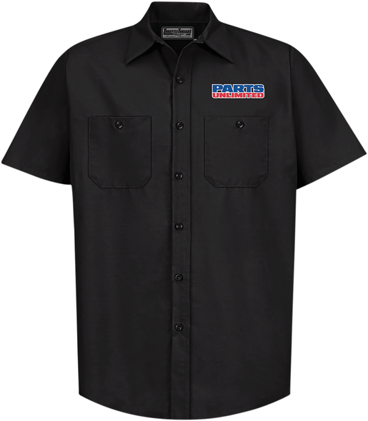 THROTTLE THREADS Parts Unlimited Shop Shirt - Black - Large PSU37ST24BKLG