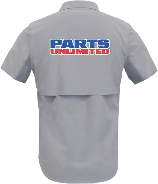 THROTTLE THREADS Parts Unlimited Vented Shop Shirt - Gray - 4XL PSU37ST26GY4X