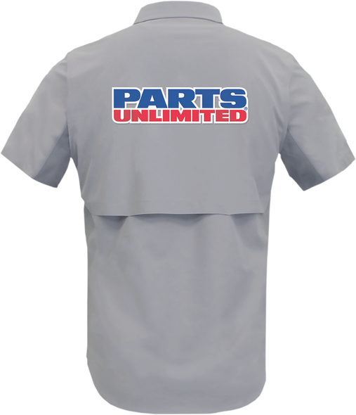 THROTTLE THREADS Parts Unlimited Vented Shop Shirt - Gray - 2XL PSU37ST26GY2X