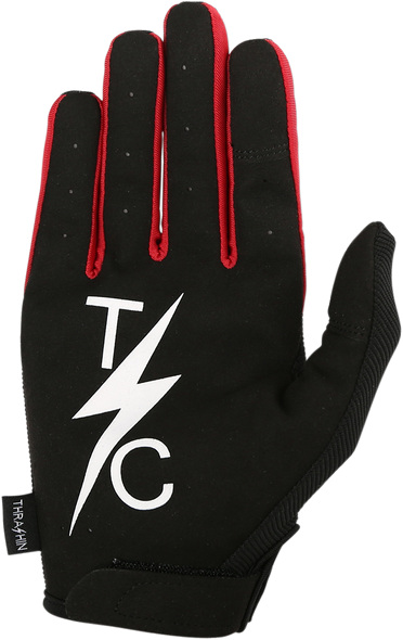 THRASHIN SUPPLY CO. Stealth Gloves - Black/Red - Medium SV1-02-09