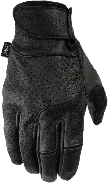THRASHIN SUPPLY CO. Siege Leather Gloves - Black - Small TSG-0001-08