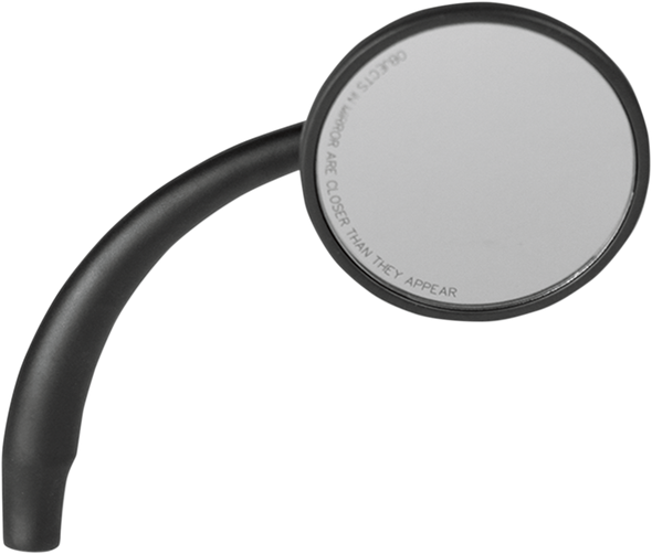 RUSS WERNIMONT DESIGNS Round Mirror - Black - Right RWD-50105