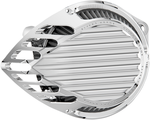ROUGH CRAFTS Finned Air Cleaner - Chrome RC-600-006