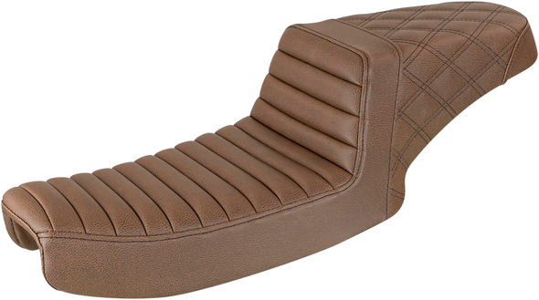 SADDLEMEN Step Up Seat - Tuck and Roll/Lattice Stitched - Brown 891-04-176BR