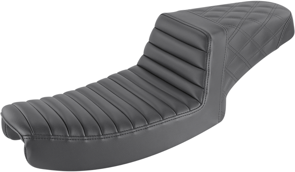 SADDLEMEN Step Up Seat - Tuck and Roll/Lattice Stitched - Dyna 891-04-176