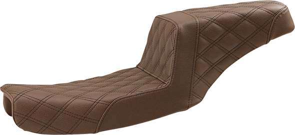 SADDLEMEN Step Up Seat - Lattice Stitched - Brown - Dyna 891-04-175BR