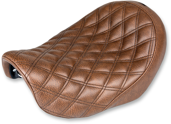 SADDLEMEN Renegade Seat - Lattice Stitched - Brown - Dyna 804-04-002BLS