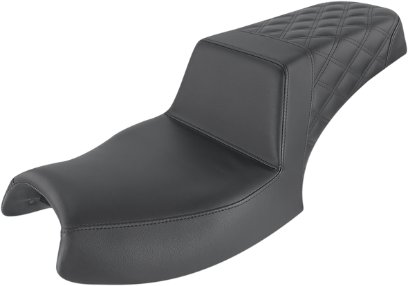 SADDLEMEN Step Up Seat - Passenger Lattice Stitched - Black - Indian I20-06-173