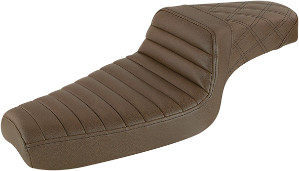 SADDLEMEN Step Up Seat - Tuck and Roll/Lattice Stitched - Brown 879-03-176BR