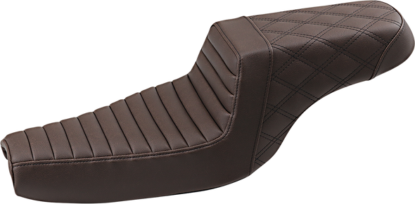 SADDLEMEN Step Up Seat - Tuck and Roll/Lattice Stitched - Brown 807-11-176BR