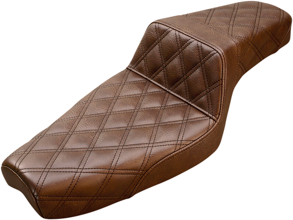 SADDLEMEN Step Up Seat - Lattice Stitched - Brown - XL 879-03-175BR