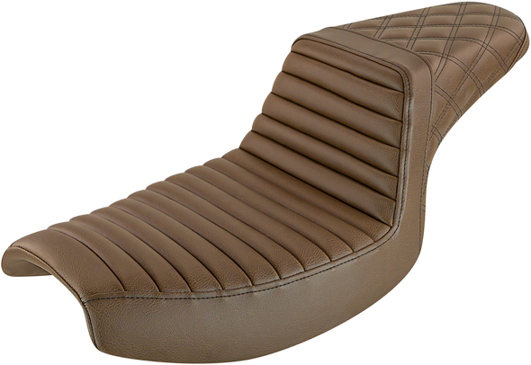 SADDLEMEN Step Up Seat - Tuck and Roll/Lattice Stitched - Brown 882-09-176BR