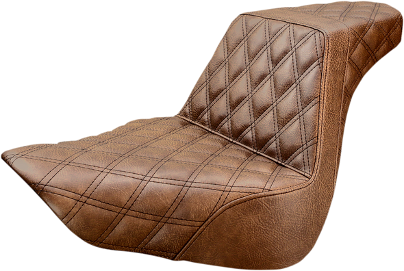 SADDLEMEN Step Up Seat - Lattice Stitched - Brown 818-27-175BR