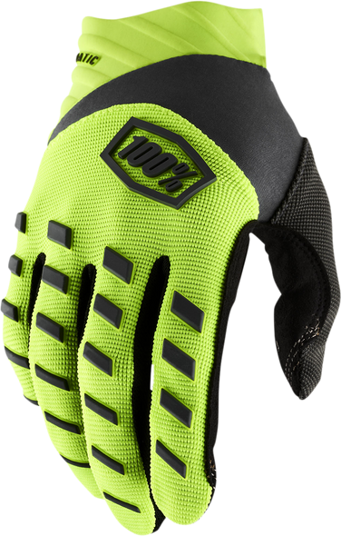 100% Youth Airmatic Gloves - Fluorescent Yellow/Black - Small 10001-00004