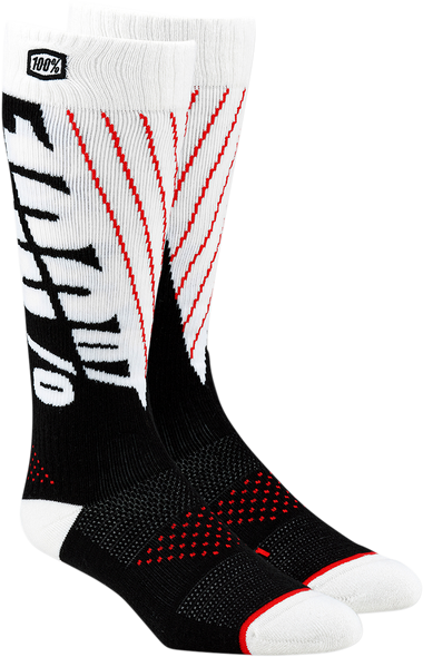 100% Torque Comfort Moto Socks - Black/White - Small/Medium 24007-011-17