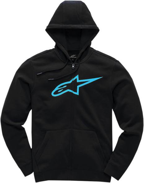 ALPINESTARS Ageless II Zip Hoodie - Black/Turquoise - Large 103853052-1076L