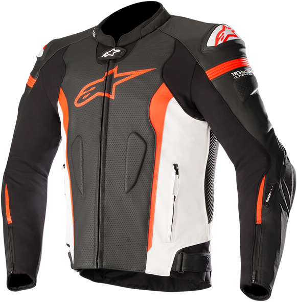 ALPINESTARS Missile Leather Jacket - Black/White/Red - US 40 / EU 50 3100118-1230-50