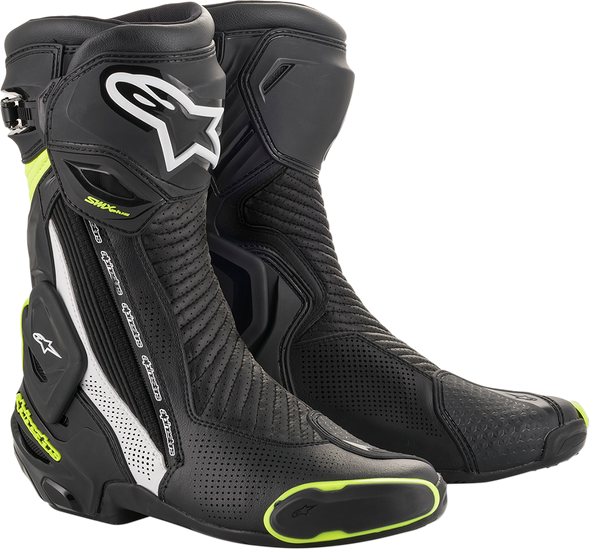 ALPINESTARS SMX+ Vented Boots - Black/White/Yellow - US 10.5 / EU 45 2221119-125-45