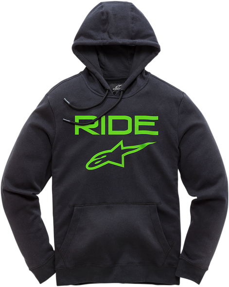 ALPINESTARS Ride 2.0 Fleece Hoodie - Black/Green - Medium 1119510001060M