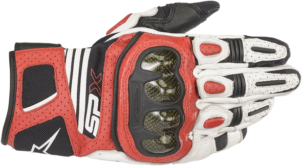 ALPINESTARS SPX AC V2 Gloves - White/Black/Red - Large 3567319-2030-L