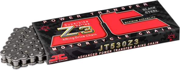 JT CHAINS 530 Z3 - Heavy Duty - X-Ring Sealed Drive Chain - 112 Links JTC530Z3112RL