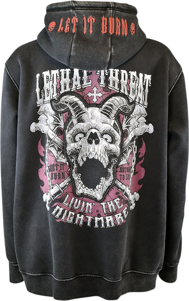 LETHAL THREAT Livin' the Nightmare Hoodie - Black - Large HD84065L