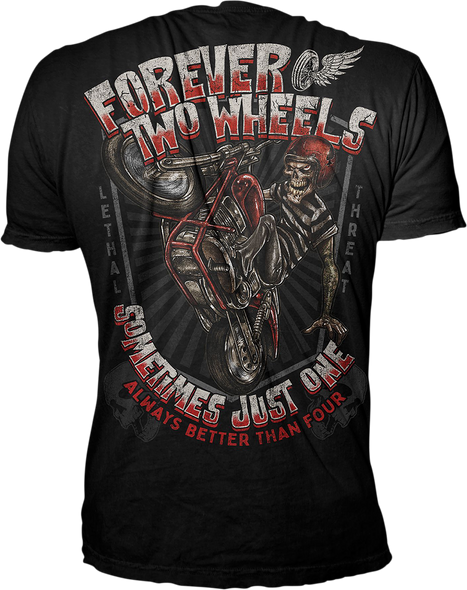 LETHAL THREAT Forever Two Wheels T-Shirt - Black - XL LT20898XL