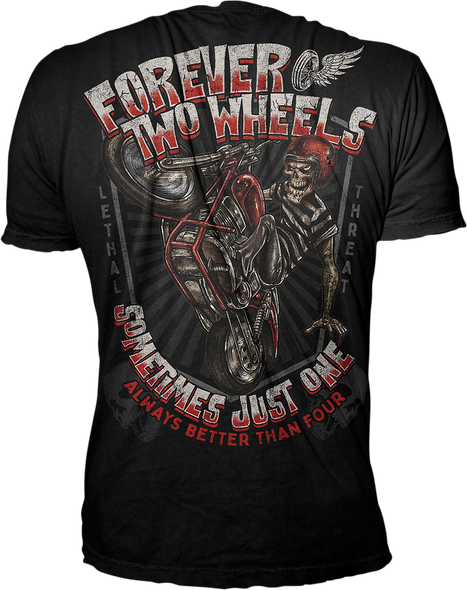 LETHAL THREAT Forever Two Wheels T-Shirt - Black - Large LT20898L