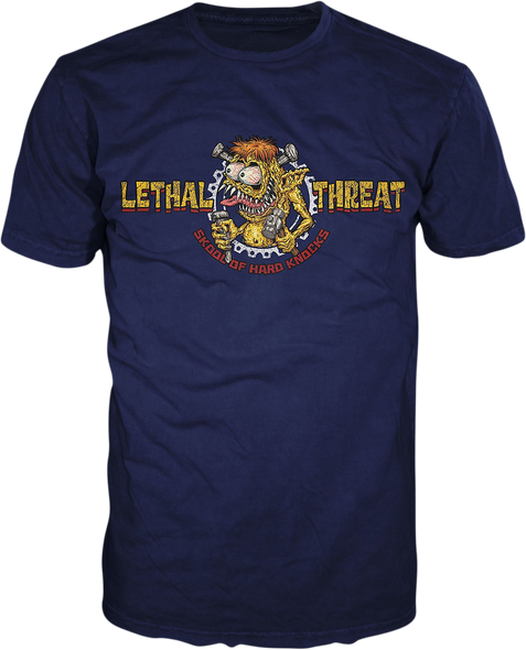 LETHAL THREAT Skool of Hard Knocks T-Shirt - Blue - Large LT20896L