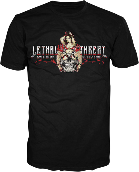 LETHAL THREAT Evil Iron T-Shirt - Black - 2XL LT20893XXL