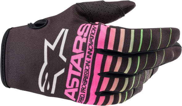 ALPINESTARS Youth Radar Gloves - Black/Green/Pink - 2XS 3541822-1669-2X